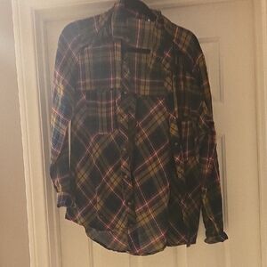 FP Movement by Free People Plaid Button Down Shirt - Multicolor